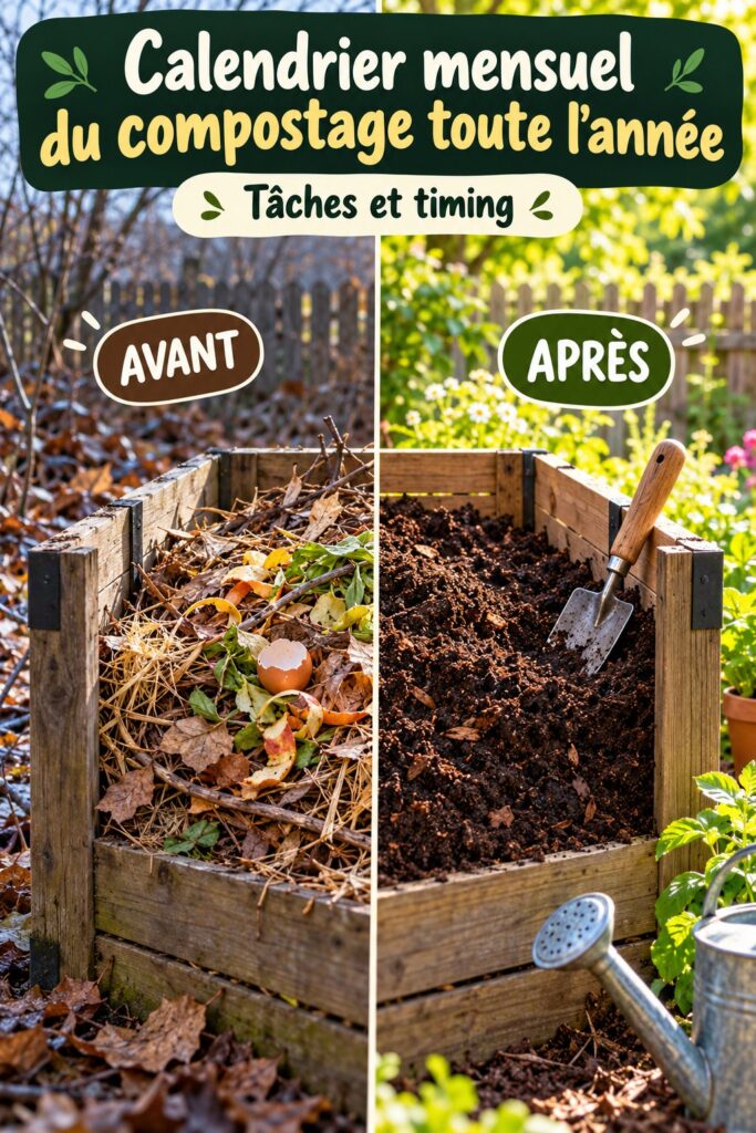 Un composteur rempli de déchets organiques naturels en plein jardin
